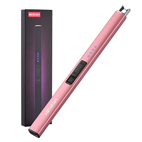 MEIRUBY Electric Candle Lighter, Valentine's Day Gifts for Women Mom Men Wife, USB Arc Rechargeable Windproof Long Lighter for Candle BBQ Housewarming Birthday Gifts Idals