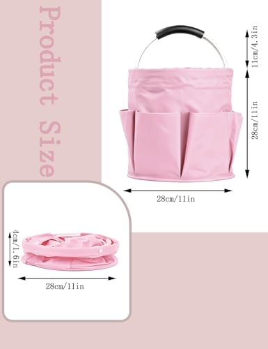 CIHTL Cleaning Caddy with Handle, for Cleaning Supplies Organizer Bucket | Foldable Storage Tote with 6 Pockets,17L Large Capacity Basket for Household Organizer,Laundry Room,Bathroom &amp; Home