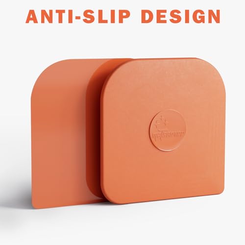 Pan Scraper, 5 Pcs Pot &amp; Dish Scraper Plastic, Sturdy Scraper Kitchen Tool | Orange Pot Scraper Non Scratch for Cast Iron, Pot and Pan Cleaning, Food Scraper for Dishes, Home &amp; Apartment Essentials