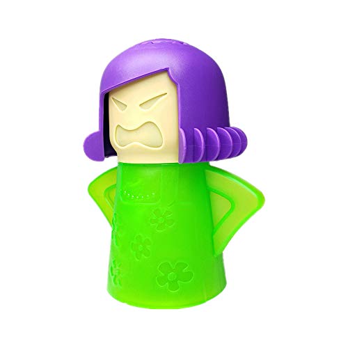 Aivwis Angry Mama Microwave Cleaner, Vinegar and Water Steam Tool (Green) | Reusable PP steam tool loosens dried splatters with vinegar and water, helping make routine microwave wipe-downs easier