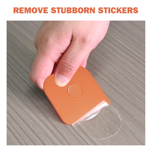 Pan Scraper, 5 Pcs Pot &amp; Dish Scraper Plastic, Sturdy Scraper Kitchen Tool | Orange Pot Scraper Non Scratch for Cast Iron, Pot and Pan Cleaning, Food Scraper for Dishes, Home &amp; Apartment Essentials