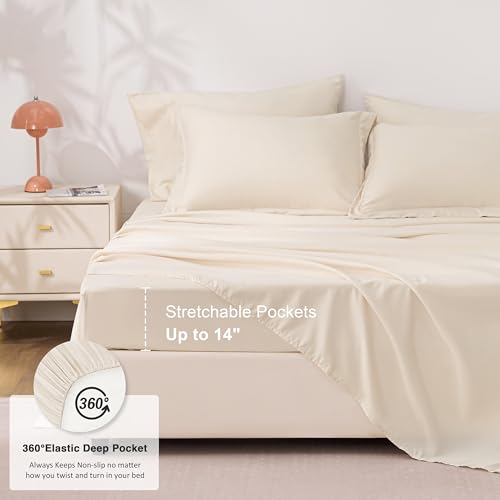 Love's cabin Queen Comforter Set, 7 Pieces Bed in a Bag, Beige | OEKO-TEX Certified, All-Season, 1 Down-Alternative Comforter + 1 Flat &amp; Fitted Sheets + 2 Pillowcases + 2 Pillow Shams