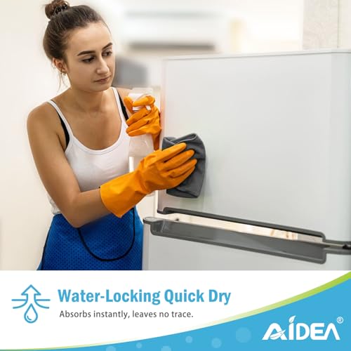 AIDEA Gray Microfiber Cleaning Cloth-12PK, Cleaning Rags 12"x 12" Absorbent | Microfiber Towels for Cars Lint Free, Reusable Microfiber Towels, Kitchen Towel Dusting Cloth, Dish Rags, Bulk Cleaning Towel
