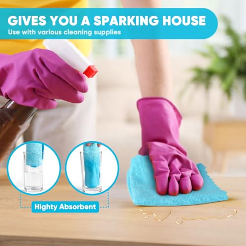 Orighty Microfiber Cleaning Cloth - 24 Pack, Cleaning Rags 12x11 inch | Highly Absorbent Household Cleaning Supplies, Reusable Microfiber Towels Lint Free Cloths for House, Kitchen, Car Care