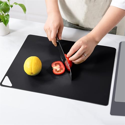 WK Flexible Plastic Cutting Boards Mats for Kitchen, Flexible Non Slip Cutting Mat, Thin Cutting Sheets, BPA Free, Dishwasher Safe, Multi Sizes