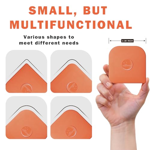 Pan Scraper, 5 Pcs Pot &amp; Dish Scraper Plastic, Sturdy Scraper Kitchen Tool | Orange Pot Scraper Non Scratch for Cast Iron, Pot and Pan Cleaning, Food Scraper for Dishes, Home &amp; Apartment Essentials