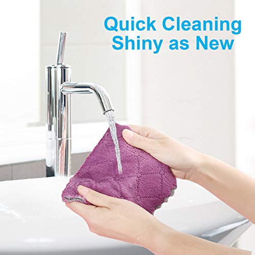 OstWony Small Reusable Cleaning Cloths,6 x 10 inch,11PCS,Absorbent Dish Rag | Small Reusable Cleaning Cloths,Super Absorbent Multipurpose Dish Cloths,for Furniture Rags,Tableware Quick-Drying Towels