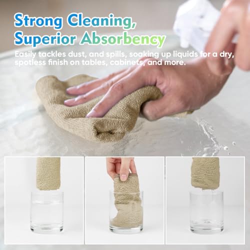 HOMEXCEL Brown Microfiber Cleaning Cloth 6 Pack 12.5 x 12.5 inch Microfiber Towels for Cars Ultra Absorbent Car Washing Cloth Lint Free Streak Free Cleaning Rags for Car, Kitchen Window