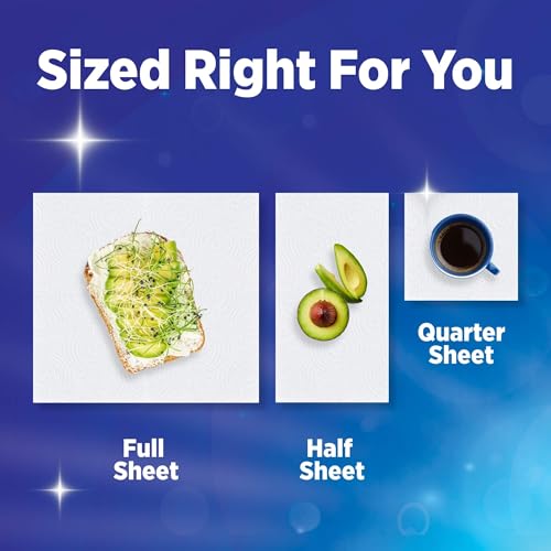 Sparkle Tear-A-Square Kitchen Paper Towels, 2 Double Rolls, 220 Sheets | Strong 2 ply paper towels for kitchen cleanup and everyday messes, absorbent paper towels to wipe surfaces and soak up spills