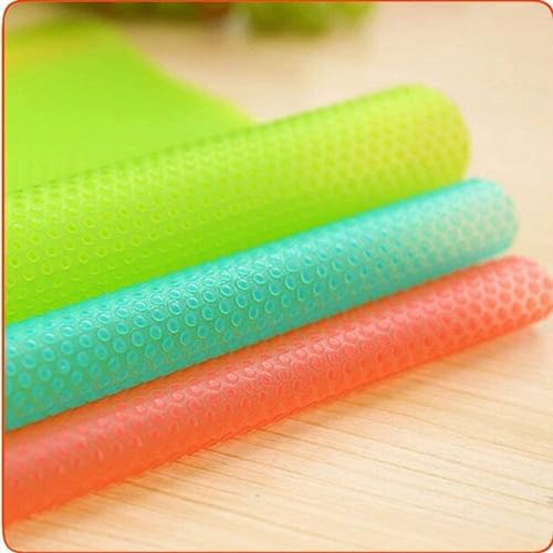 Aiosscd 7 PCS Shelf Mats Refrigerator Liners Washable Refrigerator Pads Fridge Mats Drawer Placemats Home Kitchen Gadgets Accessories Organization for Top Freezer(2green+2pink+3blue)