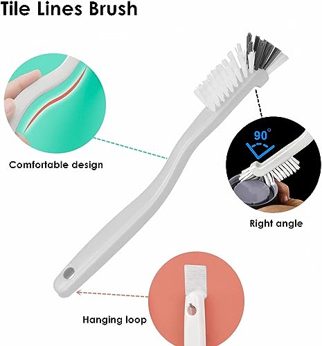 JIANYI Kitchen Scrub Brush with Angled Bristles | Ergonomic Handle, Stiff Bristles, Deep Corner Cleaning, Sink &amp; Dish Use, Durable Plastic