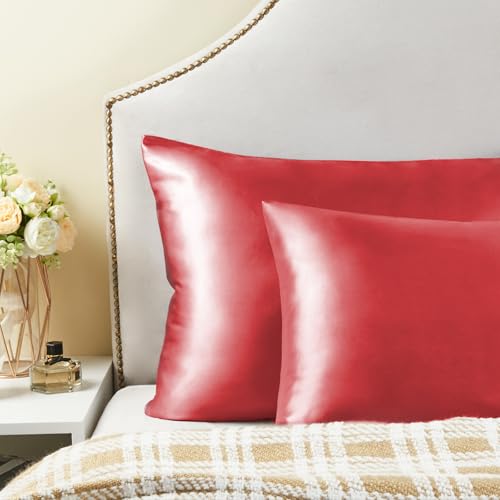 BEDELITE Satin Pillowcases, Standard Size 20x26 Inch, Baked Apple, Set of 2 | Similar to Silk Pillow Cases, Soft and Cooling, Reduces Friction, Gentle on Hair and Skin, Envelope Closure, Women Men Gift