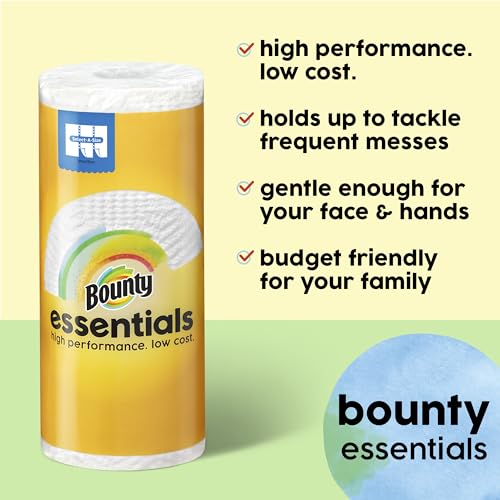 Bounty Essentials Select-A-Size Paper Towels, White, 2 Triple Rolls = 6 Regular Rolls (Packaging May Vary)