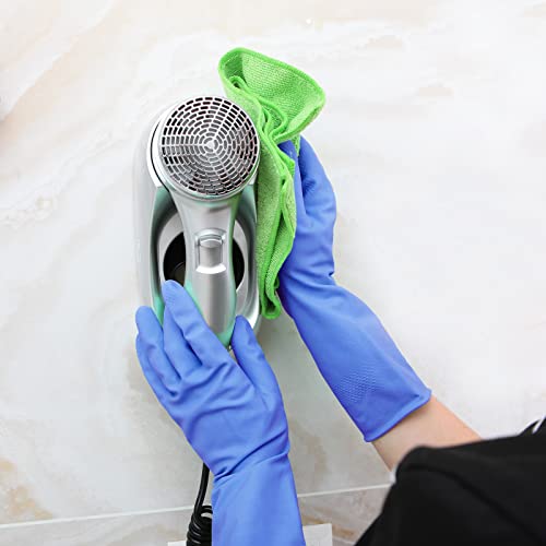 Rubber Kitchen Dishwashing Gloves - 4 Pairs Colorful Reusable Household Cleaning Gloves for Washing Dishes and Cleaning Tasks, Flexible Long-lasting and Non-Slip (Medium, Blue+Pink+Yellow+Red)