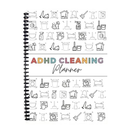 ADHD Cleaning Planner for Adults | Household Cleaning Schedule and Checklist Organizer, Daily, Weekly and Monthly Yearly Cleaning Checklist