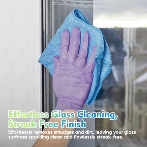 HOMEXCEL Blue Microfiber Cleaning Cloth 6 Pack 12.5 x 12.5 inch Microfiber Towels for Cars Ultra Absorbent Car Washing Cloth Lint Free Streak Free Cleaning Rags for Car, Kitchen Window