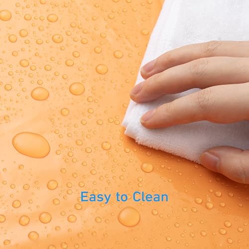 EHZNZIE Orange Shower Curtain Liner 72x72, PEVA Waterproof Bath Curtain, No Chemical Smell, 3 Weighted Magnets, Durable with Rustproof Metal Grommets