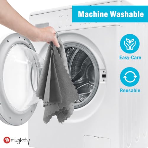 Orighty Microfiber Cleaning Cloth - 24 Pack, Grey Cleaning Rags 12x11 inch | Microfiber Towels for Cars, Highly Absorbent Household Cleaning Supplies, Reusable Lint Free Cloths for House, Kitchen