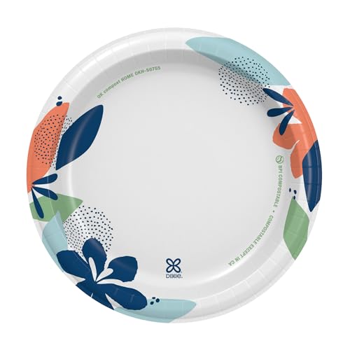 Dixie Paper Plates 8.5 Inch, 90 Count, Disposable Plates | For parties as dessert plates or snack plates, 2X stronger, small paper plates are soak-proof, cut resistant, microwave-safe