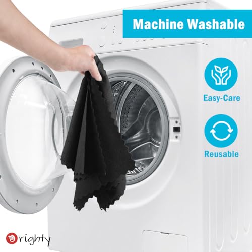 Orighty Microfiber Cleaning Cloth - 24 Pack, Black Cleaning Rags 12x11 inch | Microfiber Towels for Cars, Highly Absorbent Household Cleaning Supplies, Reusable Lint Free Cloths for House, Kitchen