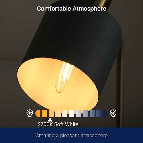 FLSNT 60W Equivalent LED Chandelier Light Bulbs, Dimmable, E12 Base, Clear B11 LED Filament Candelabra Bulbs, 2700K Soft White, 6 Pack
