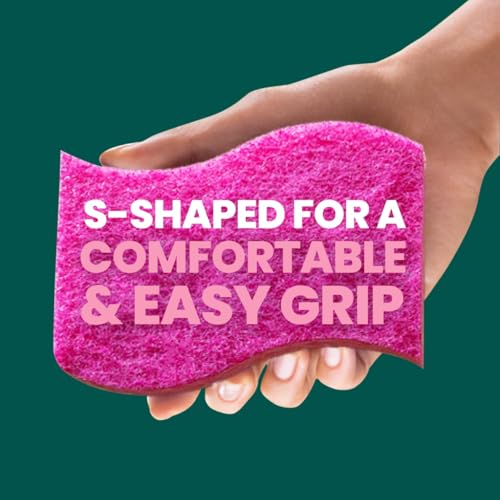 Scotch-Brite Delicate Clean Non-Scratch Scrub Sponge, 3 Pack | Kitchen Sponges for Cleaning Home, Bathroom, Effective + Gentle Dish Scrubber, Safe on Nonstick surfaces