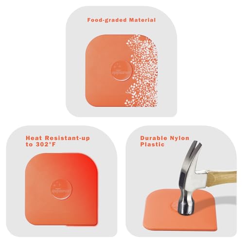 Pan Scraper, 5 Pcs Pot &amp; Dish Scraper Plastic, Sturdy Scraper Kitchen Tool | Orange Pot Scraper Non Scratch for Cast Iron, Pot and Pan Cleaning, Food Scraper for Dishes, Home &amp; Apartment Essentials