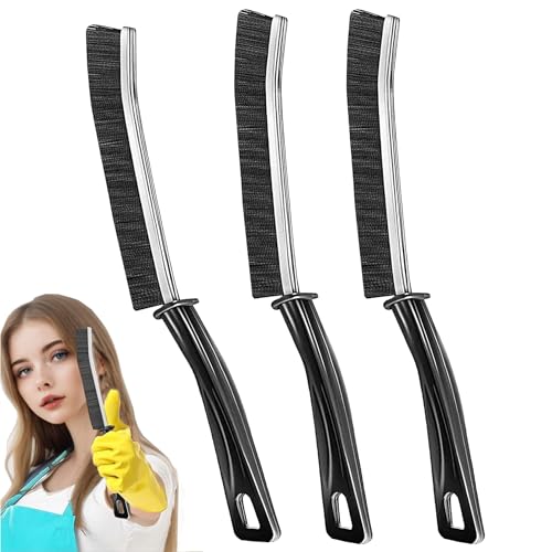 BSFRNF 3Pcs Hard-bristled Crevice Cleaning Brush, Multifunctional Thin Gap Scrub Brush, Bathroom Cleaner Tools for Household Use, Kitchen, Window, Toilet, Grout, Faucets, Car