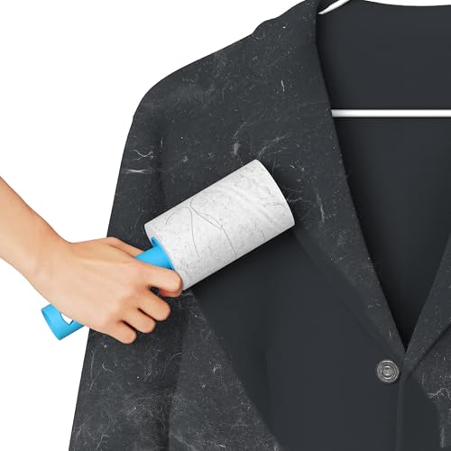 400 Sheets Lint Rollers for Pet Hair Extra Sticky, 2 Handles, 4 Rollers | Easy to Peel, Home Cleaning, Lint Remover for Clothes, Furniture, Couch, Car Seats, Designed for Pet Owners