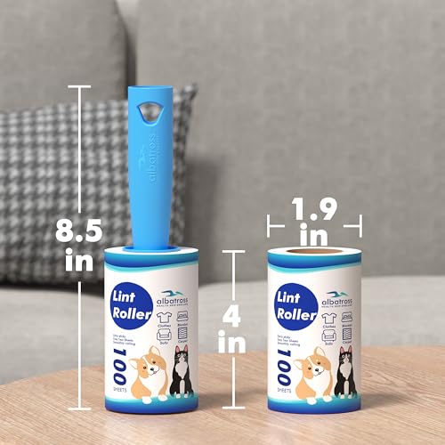 400 Sheets Lint Rollers for Pet Hair Extra Sticky, 2 Handles, 4 Rollers | Easy to Peel, Home Cleaning, Lint Remover for Clothes, Furniture, Couch, Car Seats, Designed for Pet Owners