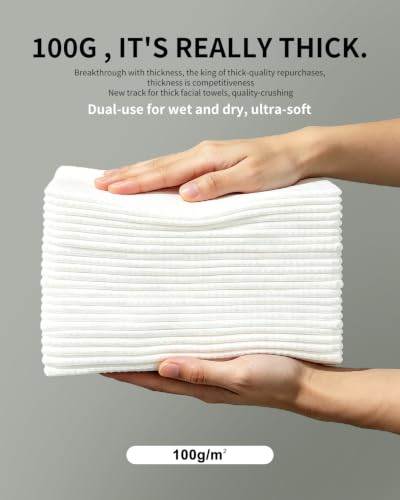 LUXU Face Towels,Ultra‑Soft Facial Towels,Extra Thick Disposable Face Towel | Thick Face Cloths for All Skin Types,Face Towels Disposable,Dry Wipes for Skincare,Makeup Remover and Cleansing-50 Count