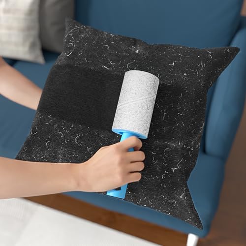 400 Sheets Lint Rollers for Pet Hair Extra Sticky, 2 Handles, 4 Rollers | Easy to Peel, Home Cleaning, Lint Remover for Clothes, Furniture, Couch, Car Seats, Designed for Pet Owners