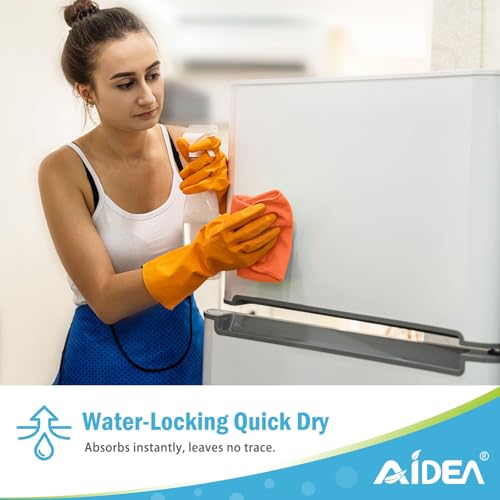 AIDEA Orange Microfiber Cleaning Cloth-12PK, Cleaning Rags 12"x12" Reusable | Microfiber Towel for Cars Lint Free, Absorbent Microfiber Rags, Reusable Shop Towels Dish Rags for Kitchen, Cleaning Supplies