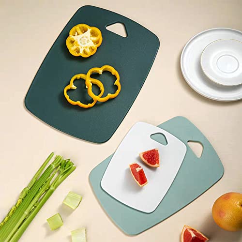 Plastic Cutting Board Set of 3, Cutting Boards for Kitchen,Thick Chopping Boards for Meat, Veggies, Fruits, with Easy Grip Handle,Dishwasher Saf,Suitable for outdoor camping, RV. (green)