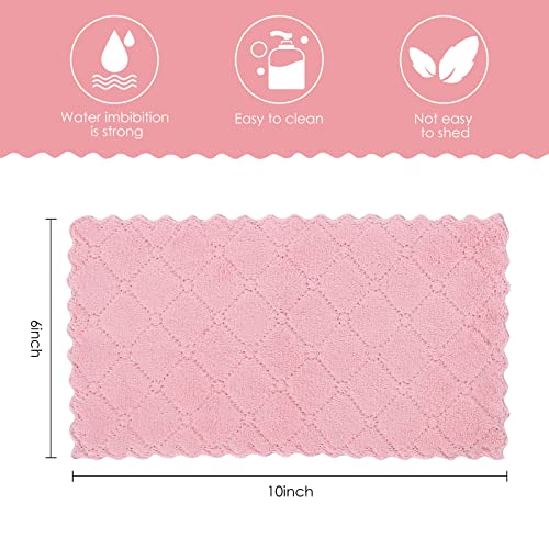 Rachan 22Pack Kitchen Dish Cloths,Reusable Dish Towels,Nonstick Oil Washable Fast Drying,Super Absorbent Coral Velvet Cleaning Cloths for Cleaning Tableware,Kitchen,Bathroom (Green-grey10 x 6")