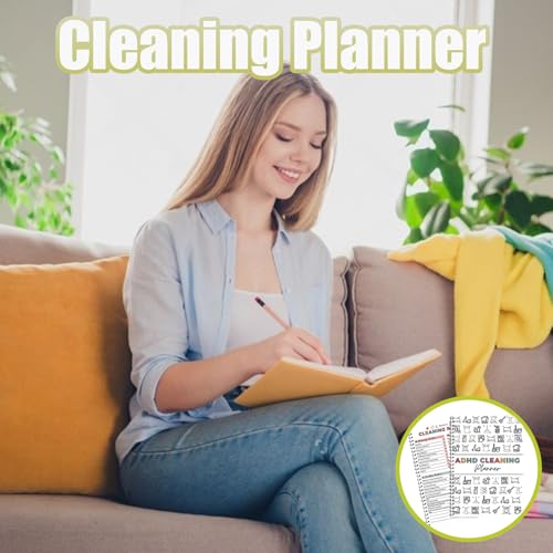 ADHD Cleaning Planner for Adults | Household Cleaning Schedule and Checklist Organizer, Daily, Weekly and Monthly Yearly Cleaning Checklist