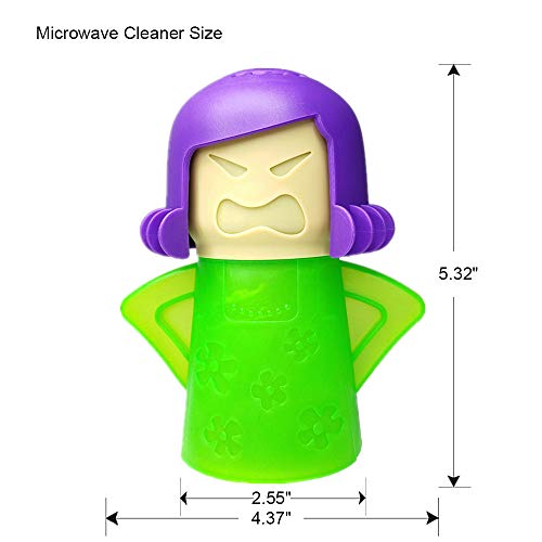 Aivwis Angry Mama Microwave Cleaner, Vinegar and Water Steam Tool (Green) | Reusable PP steam tool loosens dried splatters with vinegar and water, helping make routine microwave wipe-downs easier