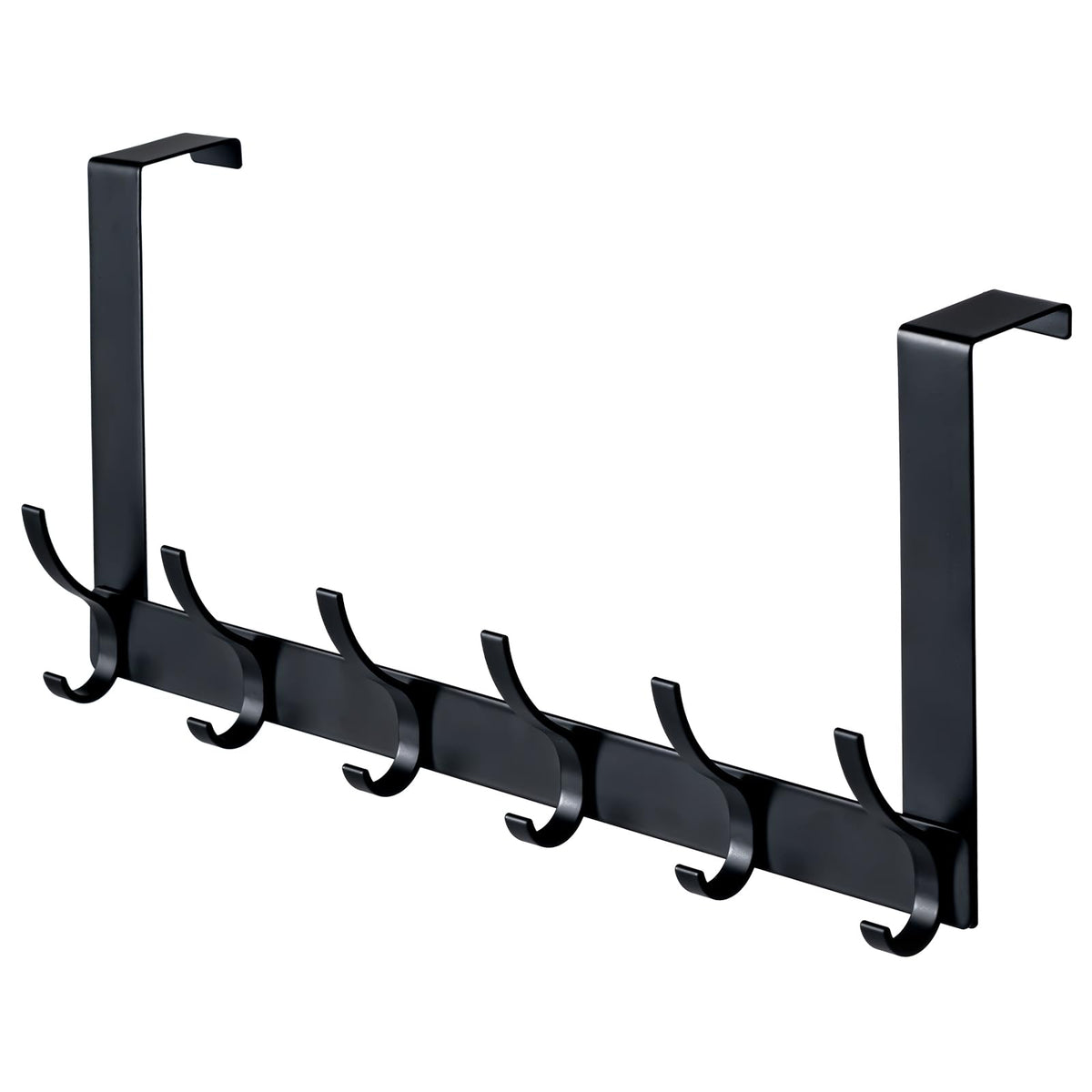 Over The Door Hooks,Door Hanger Hooks for Hanging (Black, Fit 1-3/4" Doors) | Sturdy Door Hanger,Towel Racks for Bathroom with 12 Coat Hook,Coat Rack,Large Over The Door for Bathroom,Bedroom,Kitchen