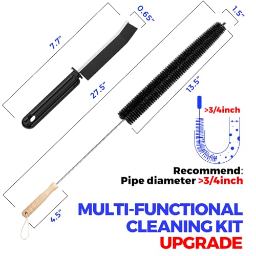Holikme Dryer Vent Cleaner Kit, 3 Pcs Replacement Lint Brush for Vent Trap | Dryer Vent Cleaning Kit with Crevice Tool - Deep Lint Brush for Dryer Trap &amp; Filter, Flexible Nylon Bristles