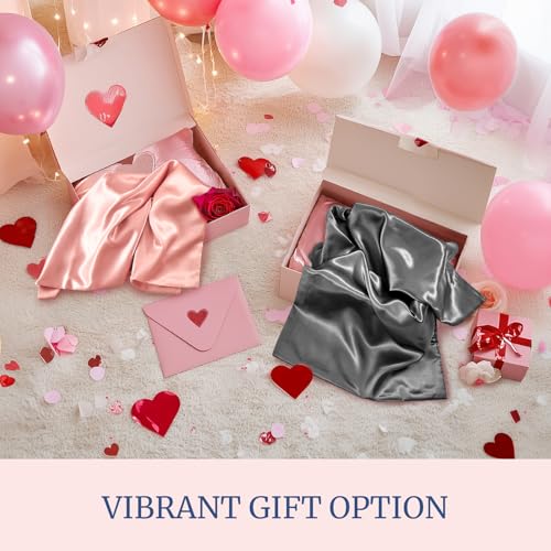 BEDELITE Satin Pillowcases, Standard Size 20x26 Inch, Black, Set of 2 | Similar to Silk Pillow Cases, Soft and Cooling, Reduces Friction, Gentle on Hair and Skin, Envelope Closure, Women Men Gift