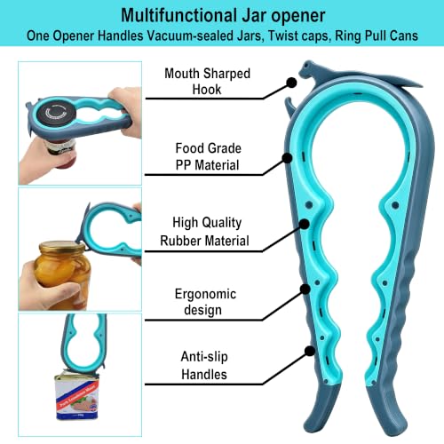 Otstar Jar Opener &amp; Bottle Opener for Seniors with Arthritis, Weak Hands | Adjustable Lid Opener Effortlessly Opens Jars, Bottles &amp; Pop-Top Cans, Great for Senior Parents, Grandparents, or Loved Ones
