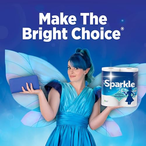 Sparkle Pick-A-Size Kitchen Paper Towels, 6 Double Rolls, 660 Sheets | Strong 2 ply paper towels for kitchen cleanup and everyday messes, high absorbency for soaking up spills and wiping surfaces