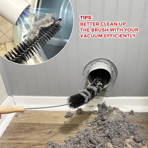 Holikme Dryer Vent Cleaner Kit, 3 Pcs Replacement Lint Brush for Vent Trap | Dryer Vent Cleaning Kit with Crevice Tool - Deep Lint Brush for Dryer Trap &amp; Filter, Flexible Nylon Bristles