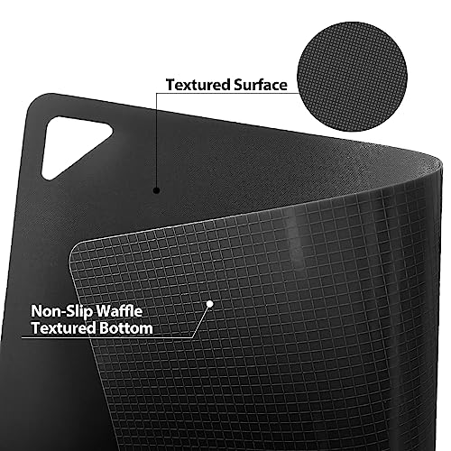 WK Flexible Plastic Cutting Boards for Kitchen Set of 10, Plastic Cutting Mats with Hole, Color Coded Cutting Board, Nonslip, BPA Free, Dishwasher Safe, Multi Size
