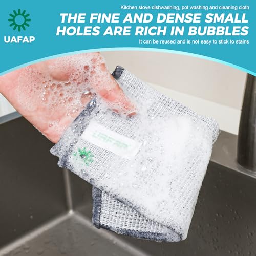 12pcs Upgrade 3-Layer Non-Scratch Steel Wool Dish Rags for Washing Dishs | Wet &amp; Dry Clening, Effortlessly Strips Stuck-on Grime, Great for Cookware, Sinks, Dishes and Stove tops 7.87“ x 7.87”