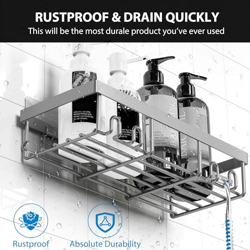 Moforoco Adhesive Shower Caddy Organizer Shelves Rack - 5 Pack Corner Bathroom Storage Organization, Home &amp; Kitchen Decor Inside RV Accessories, Hanging First Apartment Household Camper Essentials