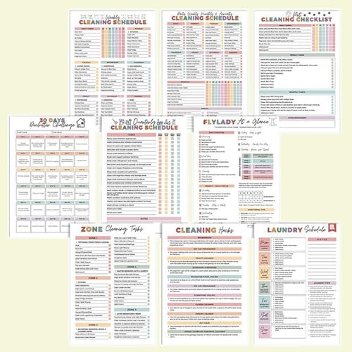 ADHD Cleaning Planner for Adults | Household Cleaning Schedule and Checklist Organizer, Daily, Weekly and Monthly Yearly Cleaning Checklist