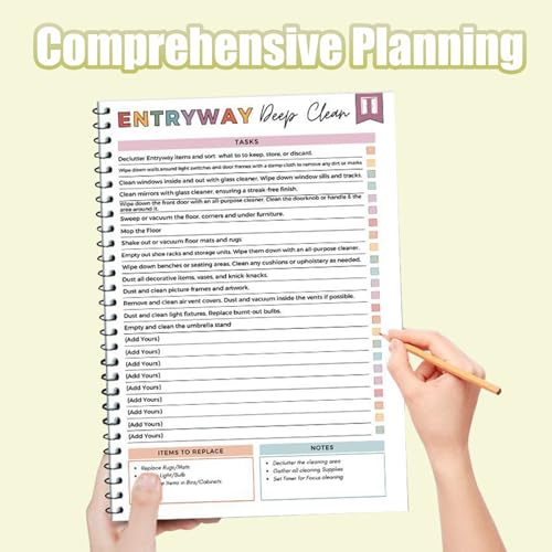 ADHD Cleaning Planner for Adults | Household Cleaning Schedule and Checklist Organizer, Daily, Weekly and Monthly Yearly Cleaning Checklist