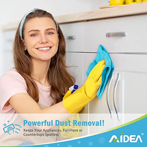 AIDEA Microfiber Cleaning Cloth-12PK, Microfiber Towels for Cars 12"x12" | Absorbent Cleaning Rags, Reusable Microfiber Towels Lint-Free, Dish Rags Streak-Free for Home /Kitchen /Window (Multicolor)