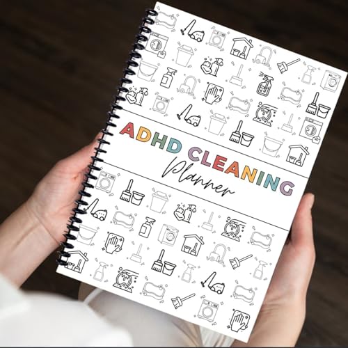 ADHD Cleaning Planner for Adults | Household Cleaning Schedule and Checklist Organizer, Daily, Weekly and Monthly Yearly Cleaning Checklist